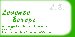 levente berczi business card